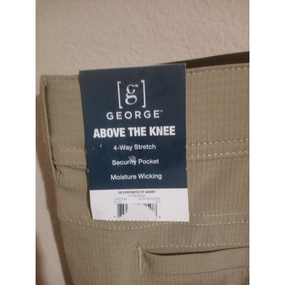 NWT George Men's Above the Knee Brown Shorts Stretch size 46 New - Picture 3 of 9